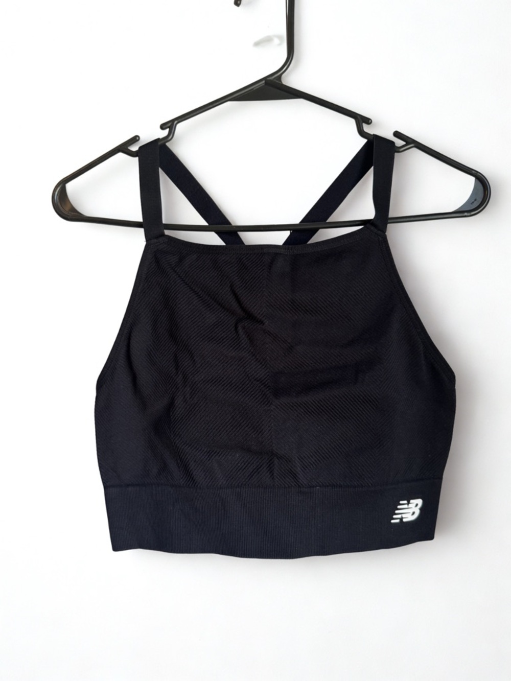 New Balance Black High-Neck Cropped Sports Bra